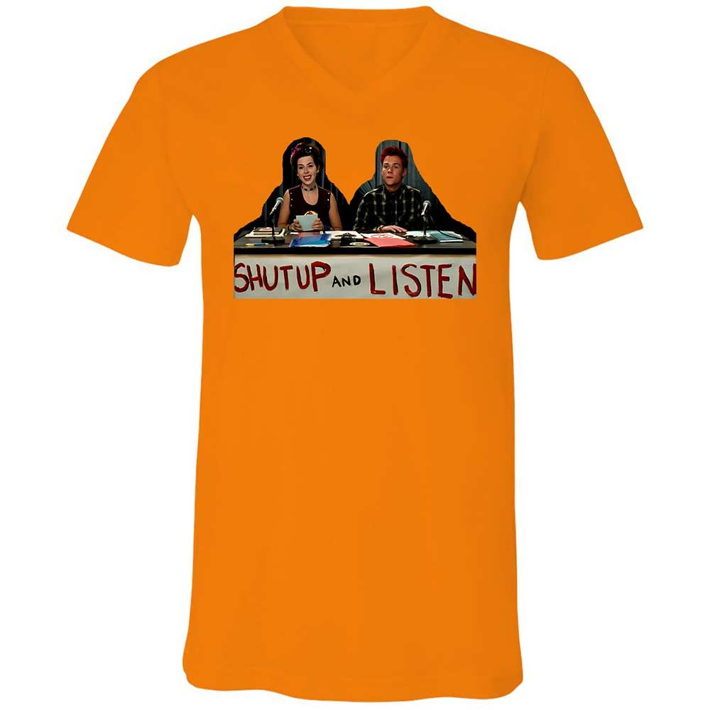 Unisex V-Neck T-Shirt - E4R5B8YE - Orange - 7