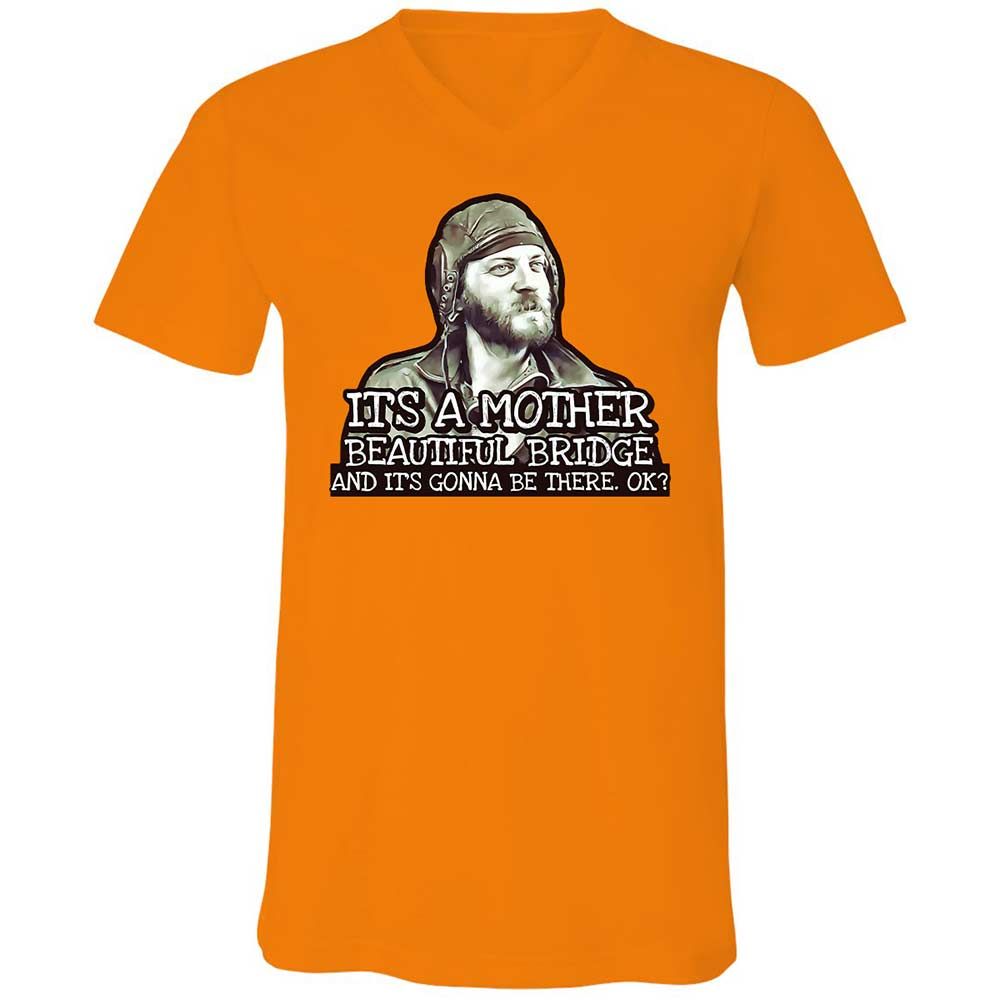 Unisex V-Neck T-Shirt - SF9JU4QY - Orange - 7