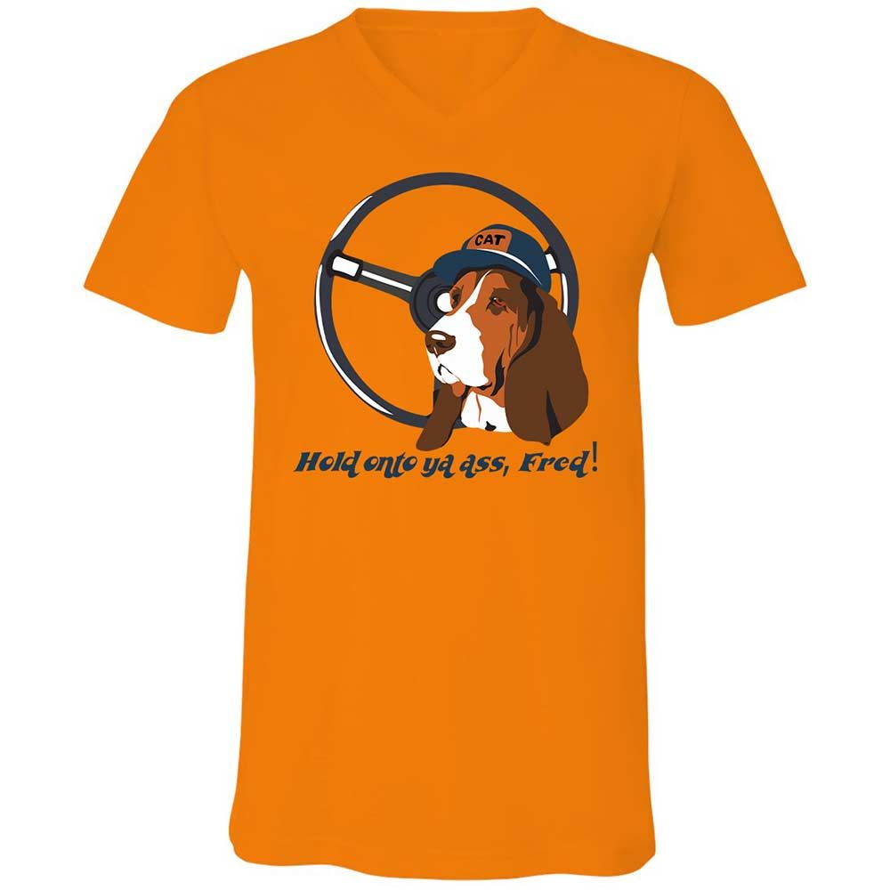 Unisex V-Neck T-Shirt - TGQK1EWD - Orange - 7