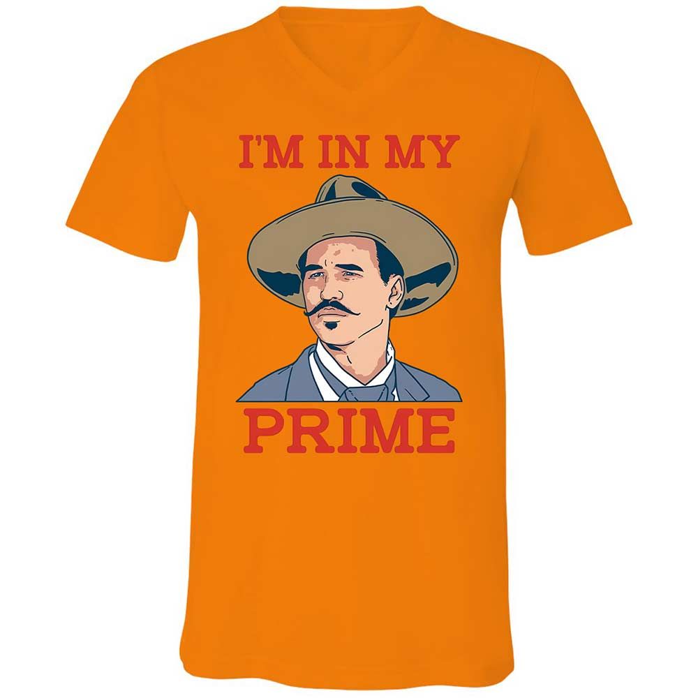 Unisex V-Neck T-Shirt - W8FH271Q - Orange - 7