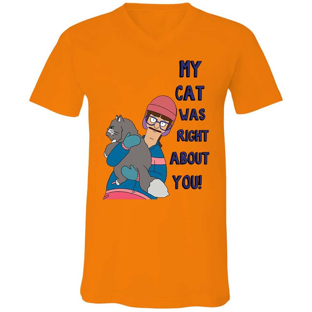 Unisex V-Neck T-Shirt - U7XDX31X - Orange - 7