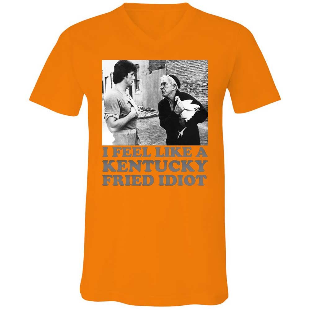 Unisex V-Neck T-Shirt - EJASL6Y7 - Orange - 7