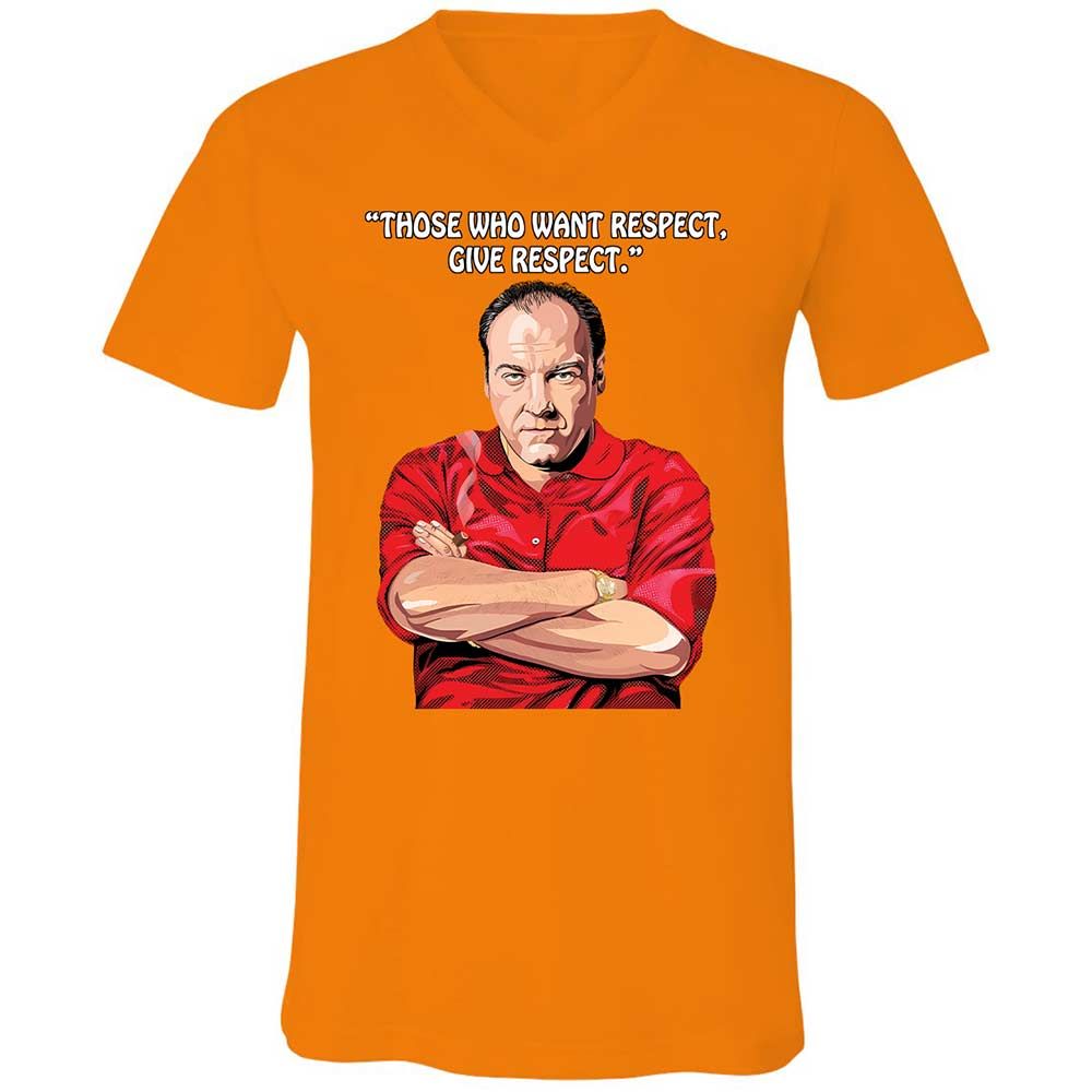 Unisex V-Neck T-Shirt - K9Y3EB2S - Orange - 7