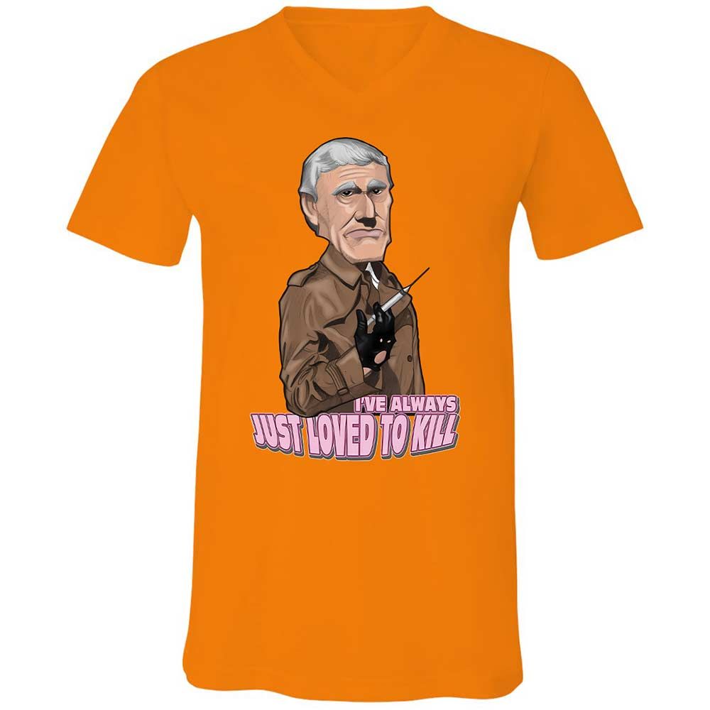 Unisex V-Neck T-Shirt - KF7LL57M - Orange - 7