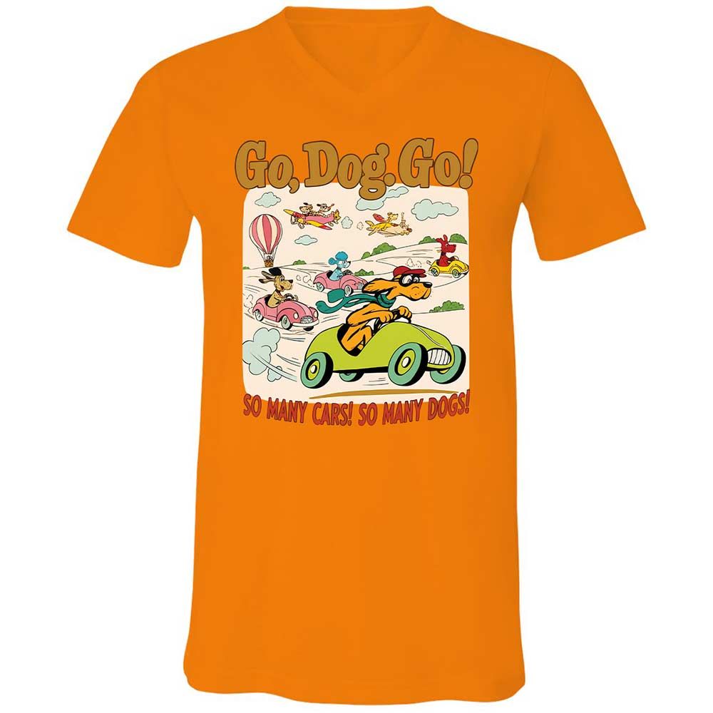 Unisex V-Neck T-Shirt - 1YXVMM7J - Orange - 7
