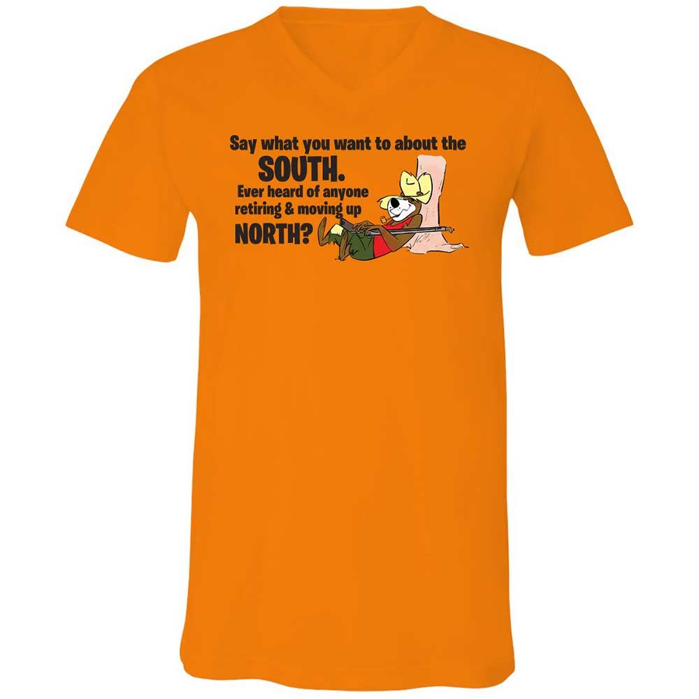 Unisex V-Neck T-Shirt - Q2PQ94JK - Orange - 7