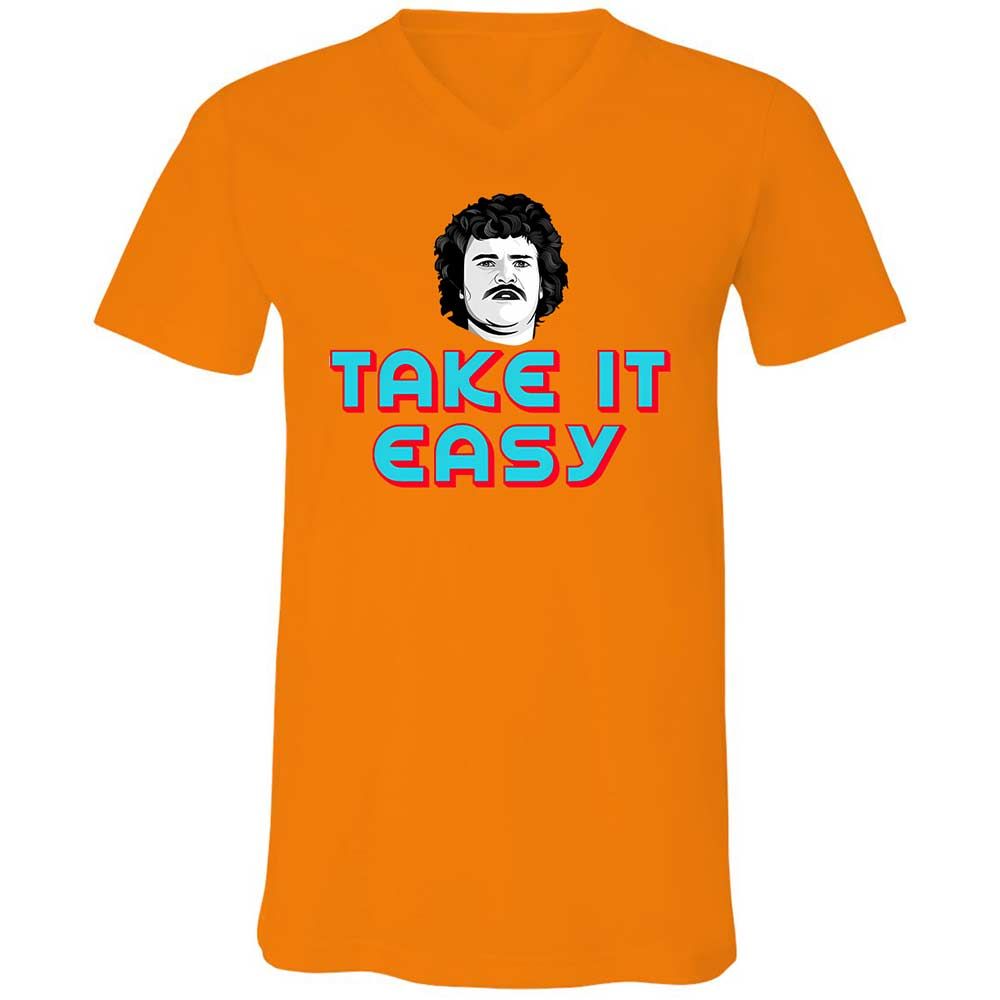 Unisex V-Neck T-Shirt - RJEEG3Y9 - Orange - 7
