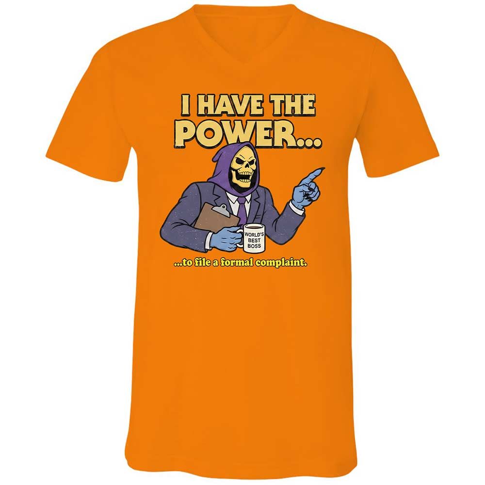Unisex V-Neck T-Shirt - XZSLJC9S - Orange - 7