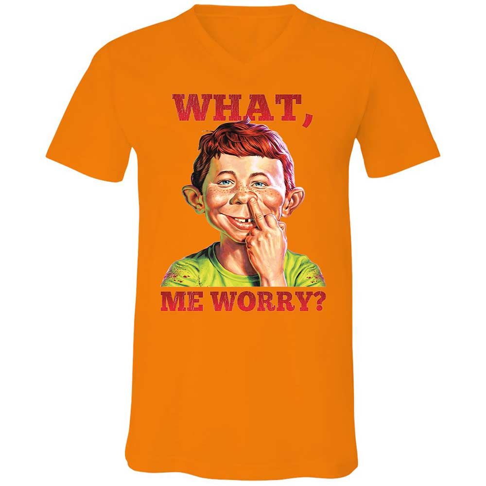 Unisex V-Neck T-Shirt - TX5KPFR3 - Orange - 7