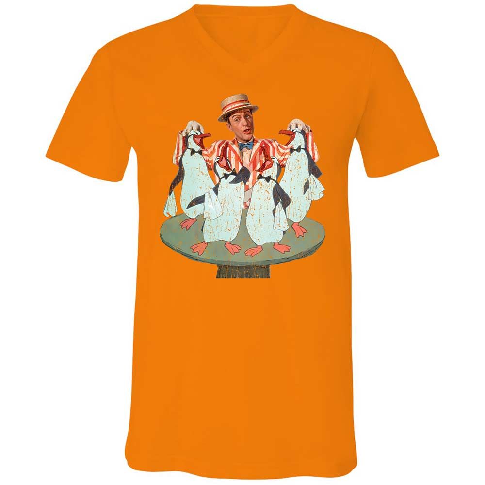 Unisex V-Neck T-Shirt - KMJBCDE2 - Orange - 7