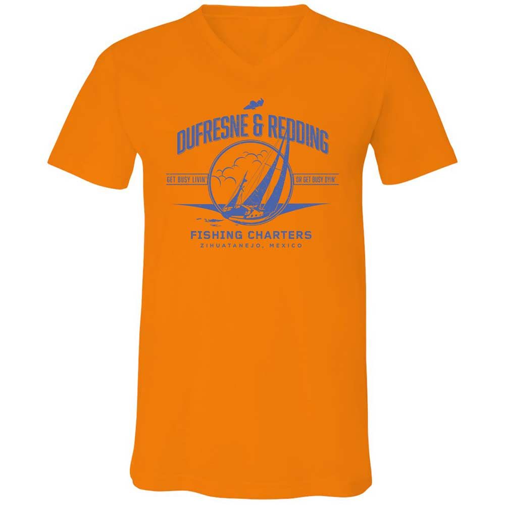Unisex V-Neck T-Shirt - MYMCLMLQ - Orange - 7