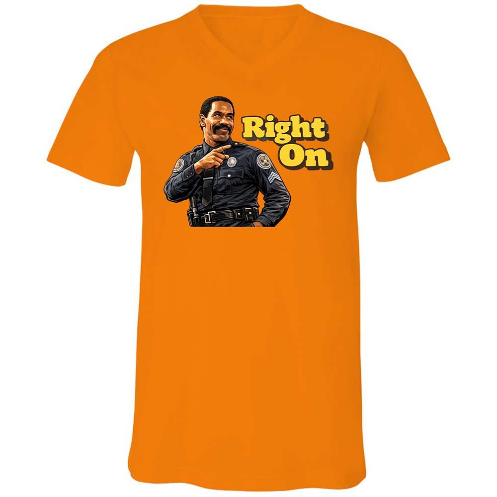 Unisex V-Neck T-Shirt - HTFWHYVP - Orange - 7