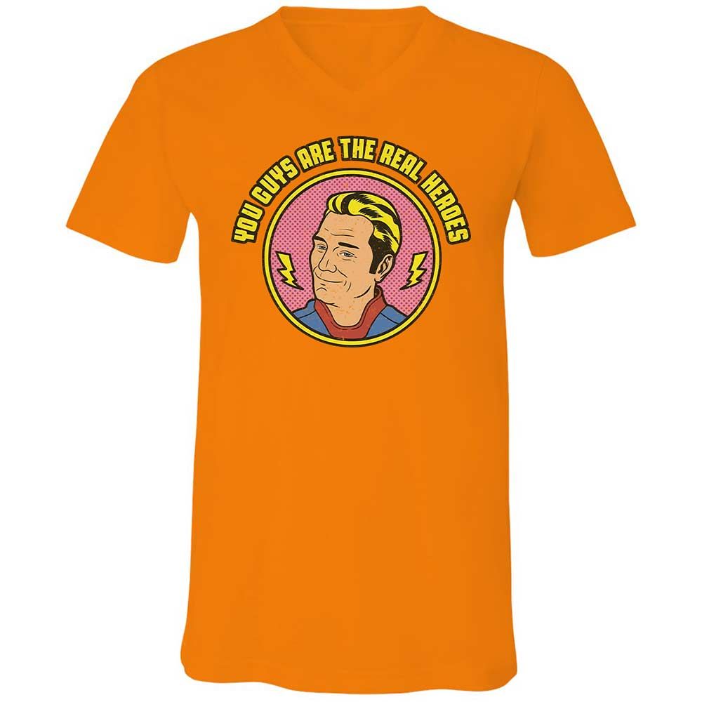 Unisex V-Neck T-Shirt - K3PNR8YK - Orange - 7