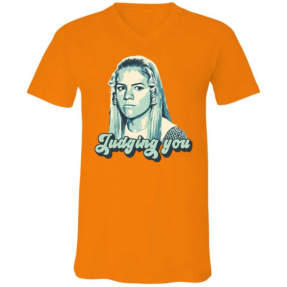 Unisex V-Neck T-Shirt - AMK3EHDQ - Orange - 7