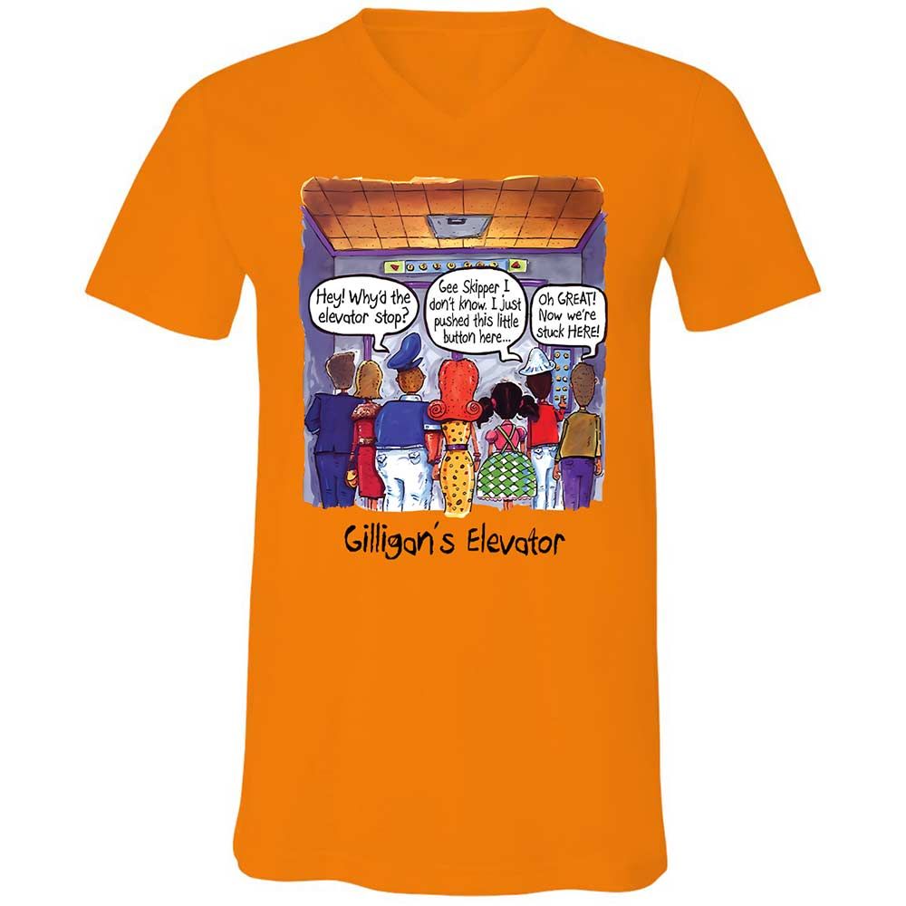 Unisex V-Neck T-Shirt - 2LAMZU2D - Orange - 7