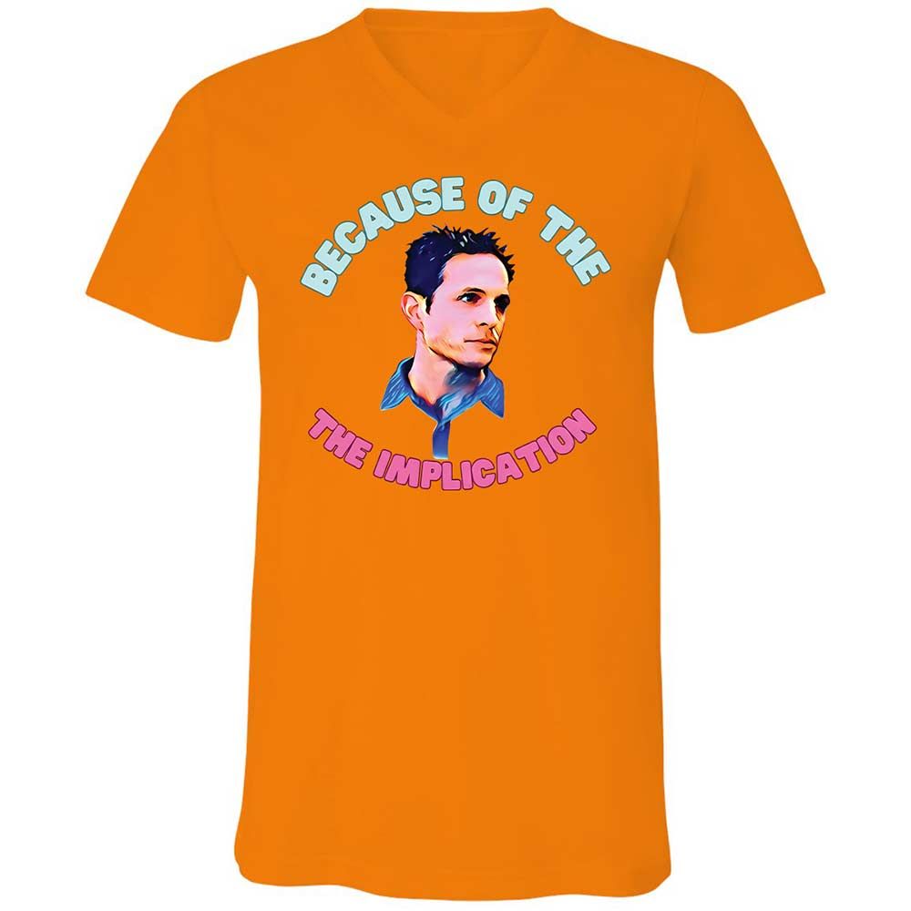 Unisex V-Neck T-Shirt - 27DFFAKC - Orange - 7