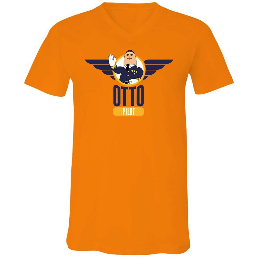 Unisex V-Neck T-Shirt - KZBQSWRY - Orange - 7