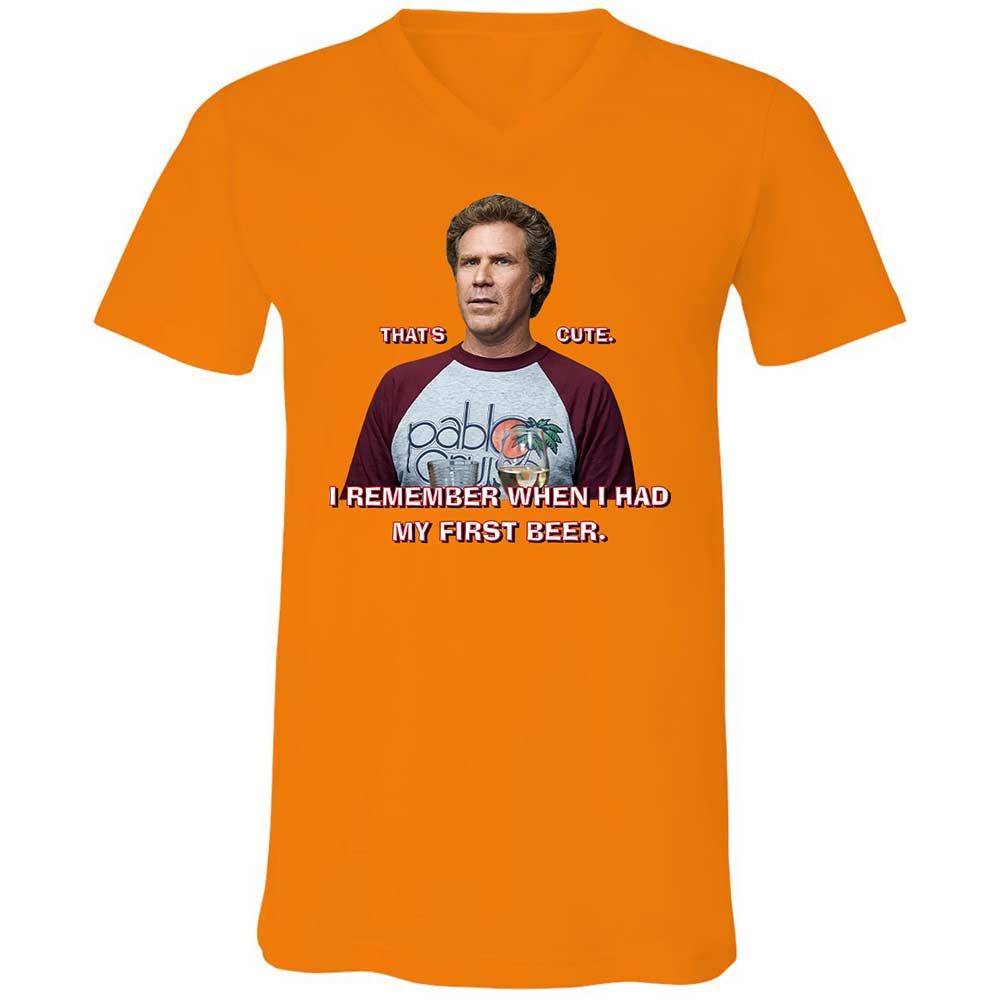 Unisex V-Neck T-Shirt - 6JP3QLD1 - Orange - 7