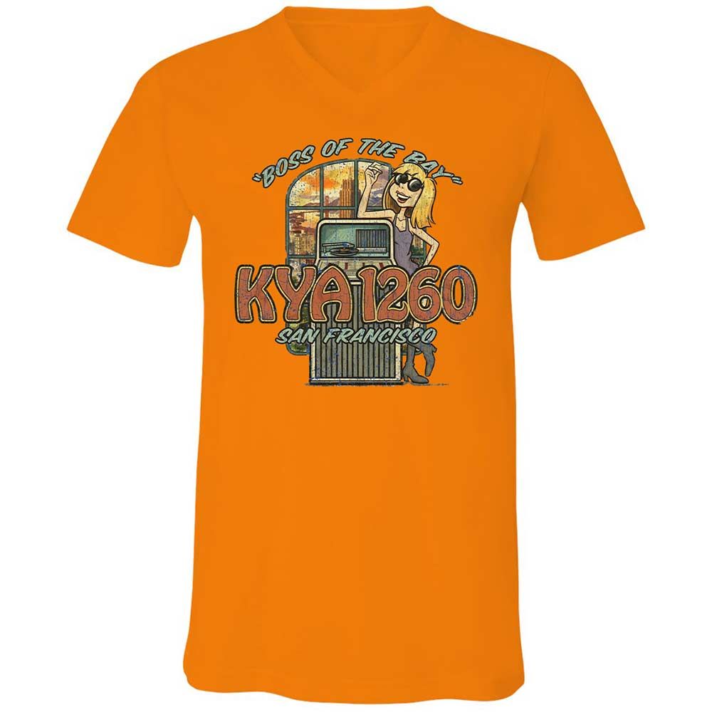 Unisex V-Neck T-Shirt - KR8AK6H4 - Orange - 7