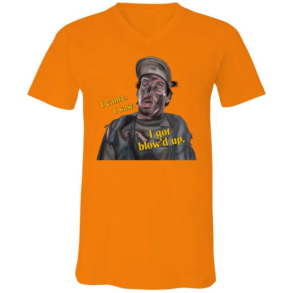 Unisex V-Neck T-Shirt - QT35AN93 - Orange - 7