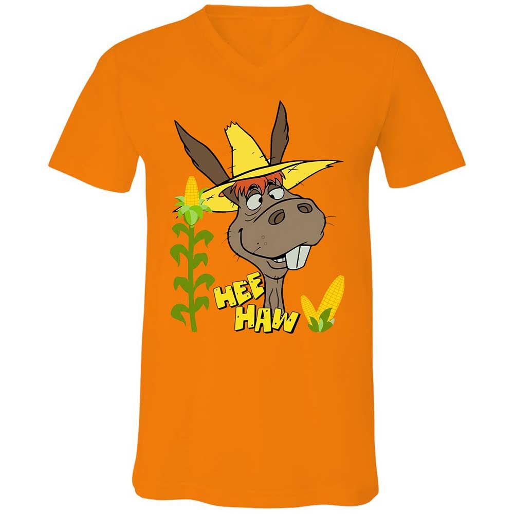 Unisex V-Neck T-Shirt - XDKT7B58 - Orange - 7