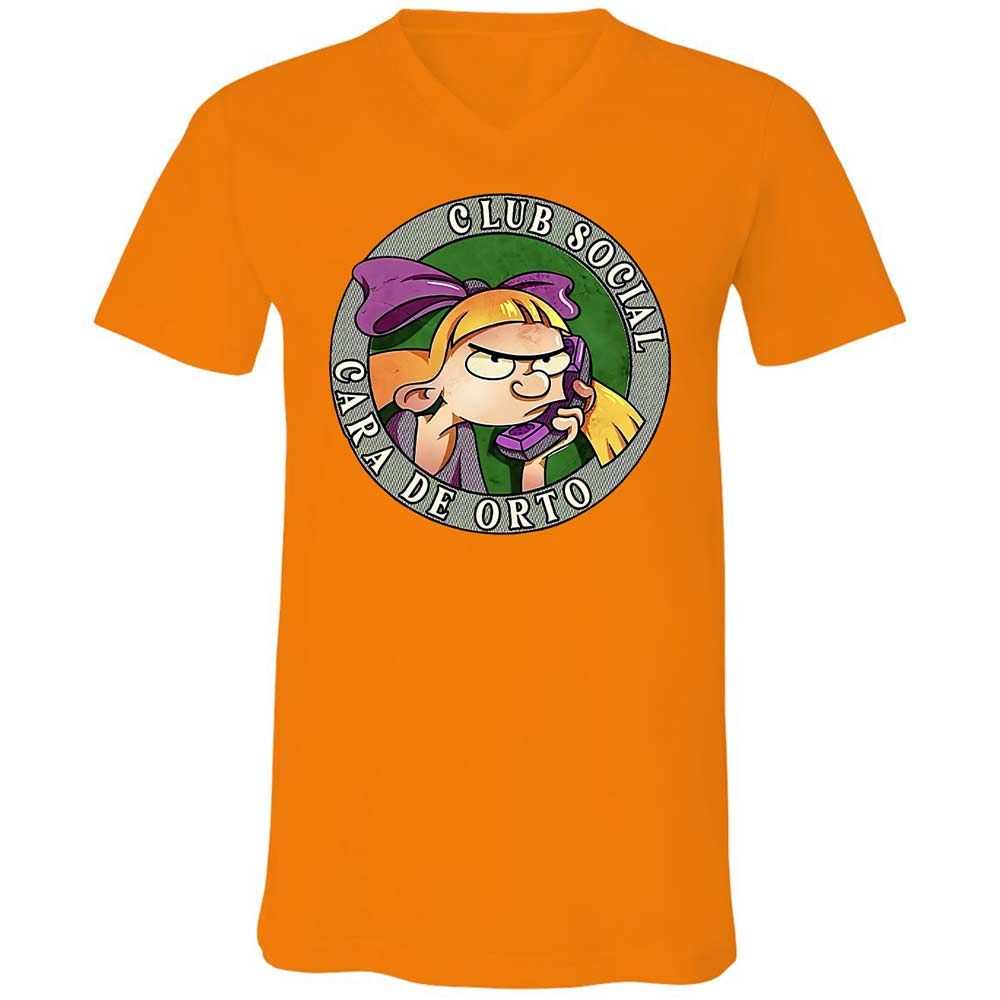 Unisex V-Neck T-Shirt - 359HZ5WF - Orange - 7