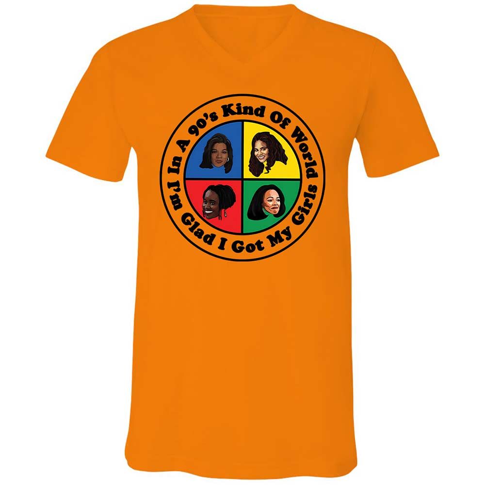 Unisex V-Neck T-Shirt - S46J1YTM - Orange - 7
