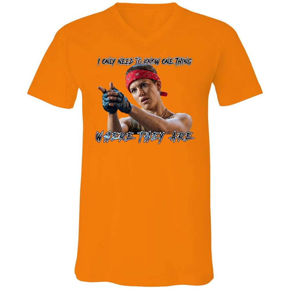 Unisex V-Neck T-Shirt - HF3YK7CA - Orange - 7