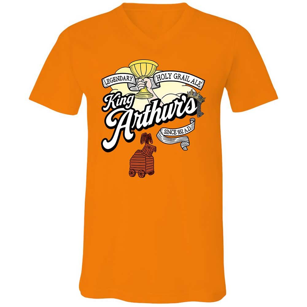 Unisex V-Neck T-Shirt - L9RJ9SG1 - Orange - 7