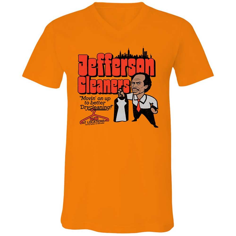 Unisex V-Neck T-Shirt - 3B5VWC3E - Orange - 7