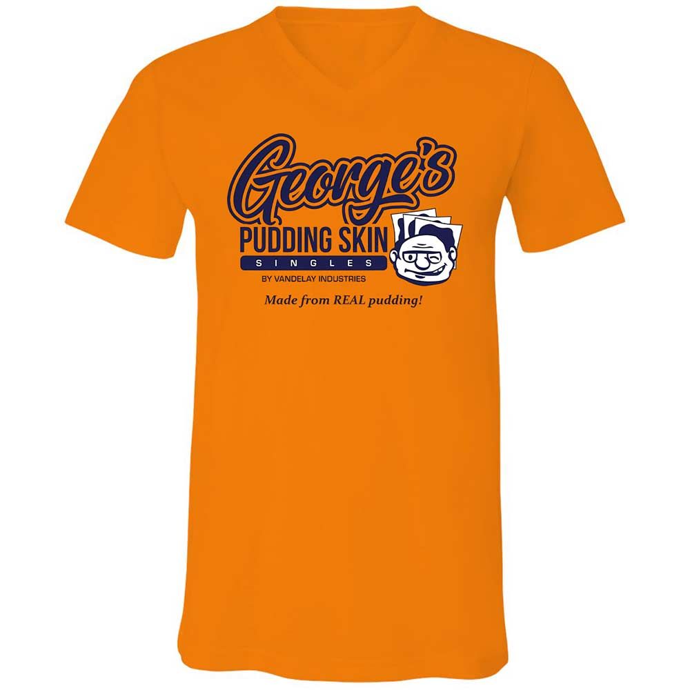 Unisex V-Neck T-Shirt - QMJLXYN4 - Orange - 7