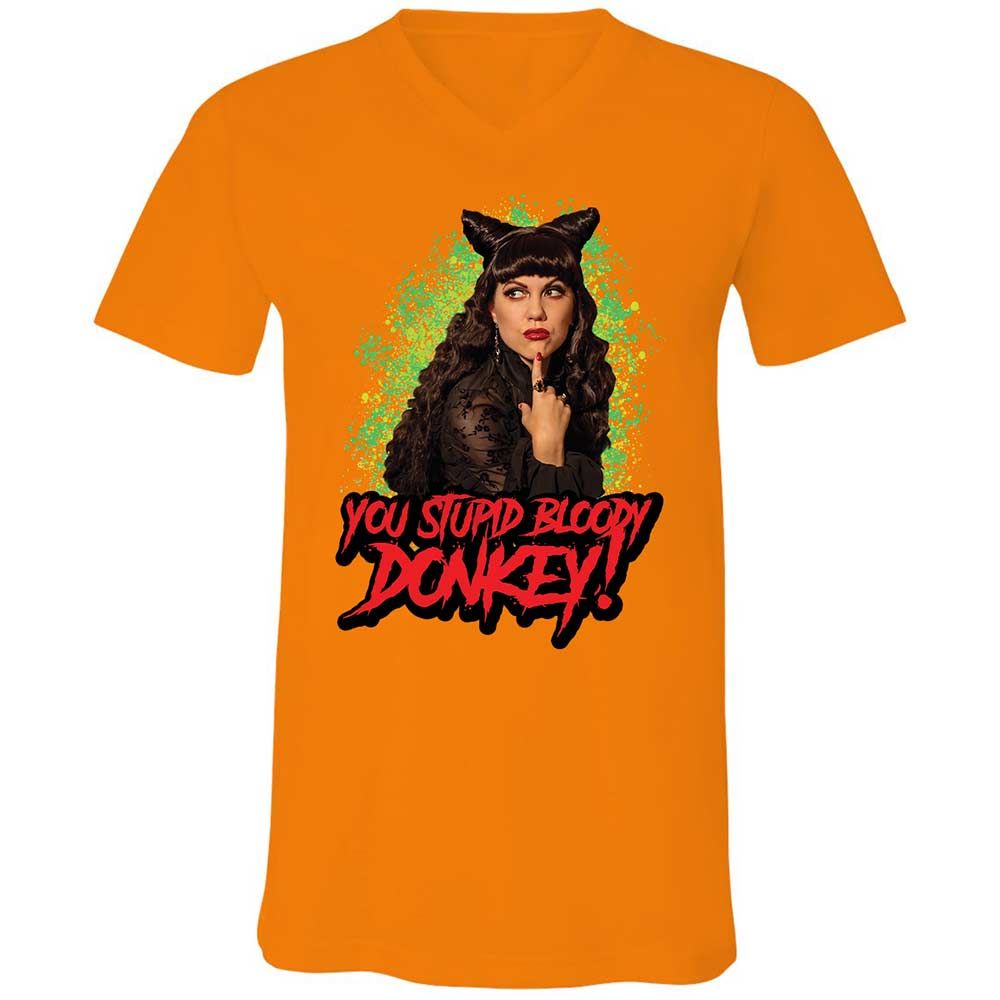 Unisex V-Neck T-Shirt - HX5DU2ZS - Orange - 7
