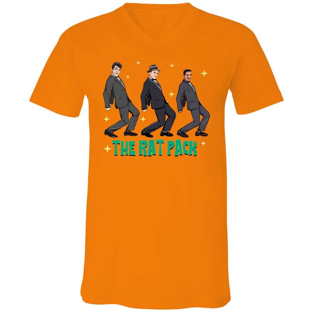 Unisex V-Neck T-Shirt - D1TZUHTJ - Orange - 7