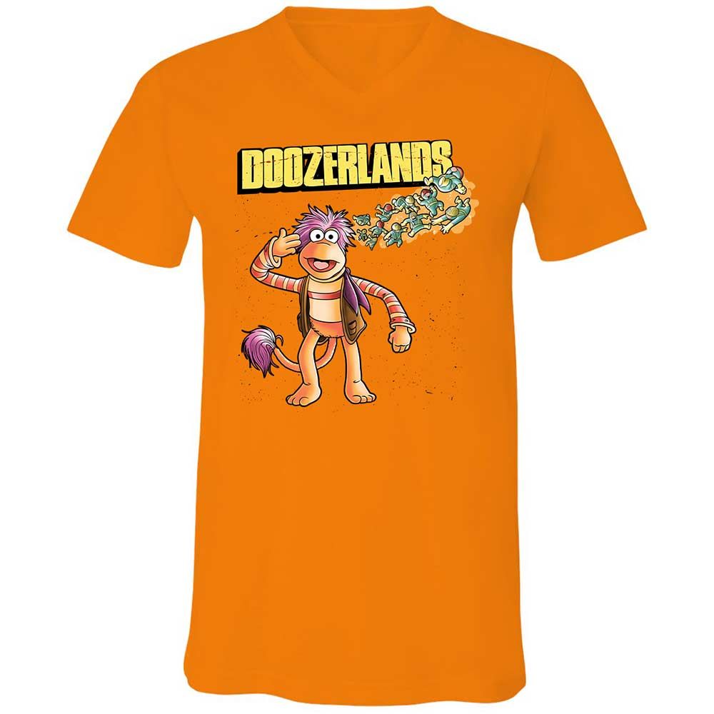 Unisex V-Neck T-Shirt - 3R6U3GJK - Orange - 7