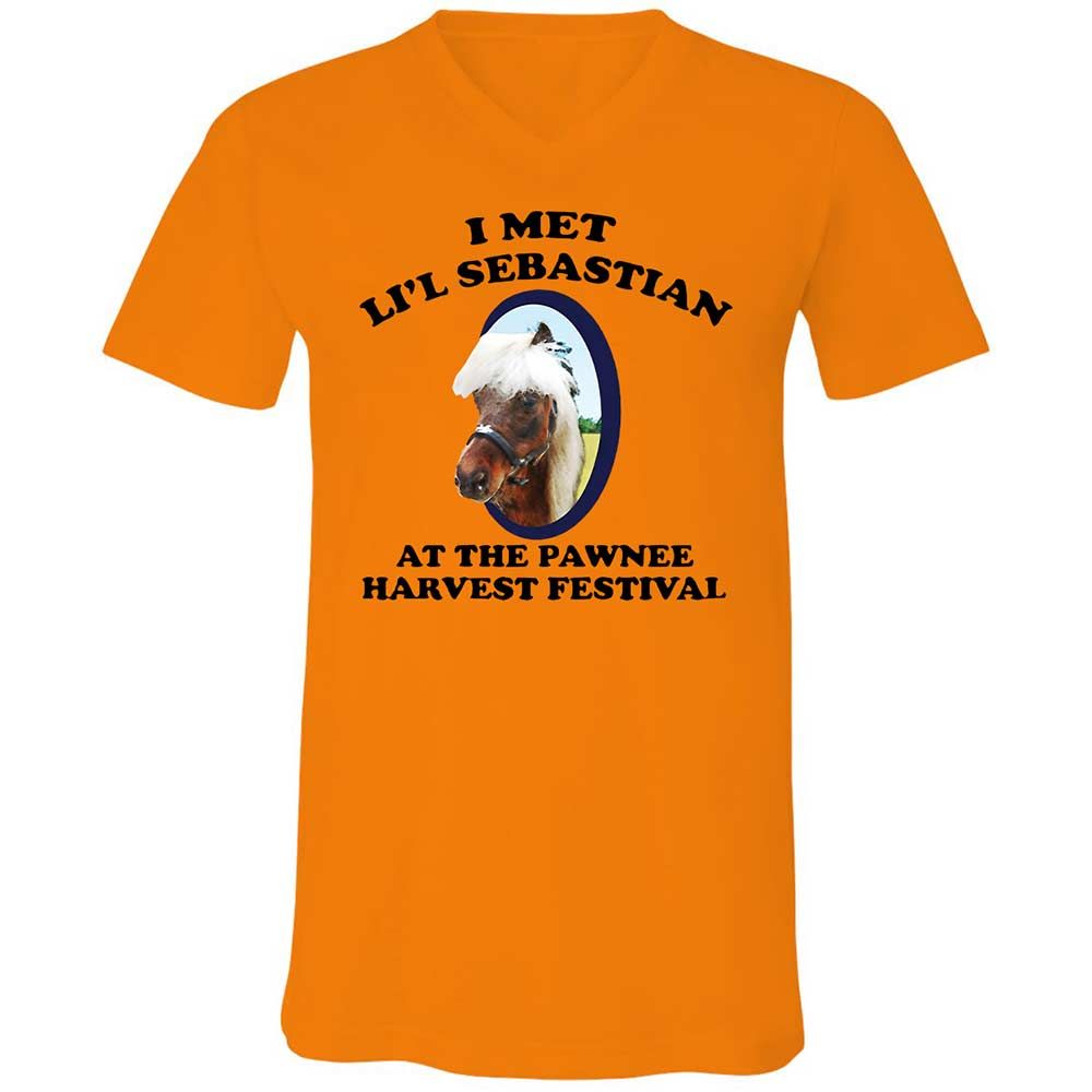 Unisex V-Neck T-Shirt - 8Z1V2HKT - Orange - 7