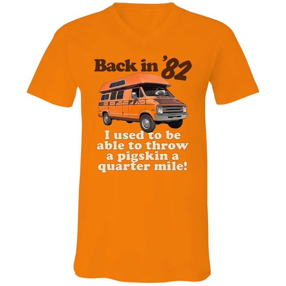 Unisex V-Neck T-Shirt - YND5XQAJ - Orange - 7