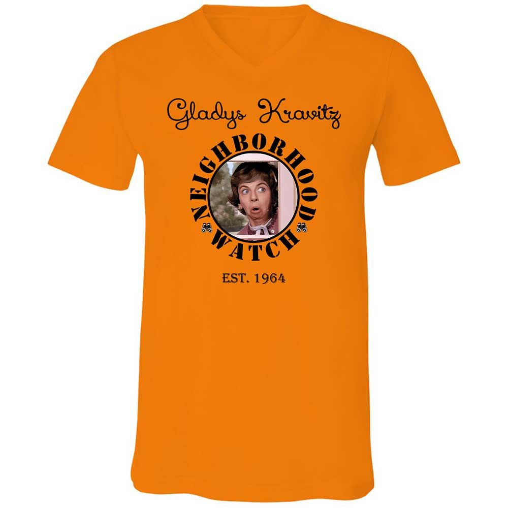 Unisex V-Neck T-Shirt - TAZQTQEM - Orange - 7