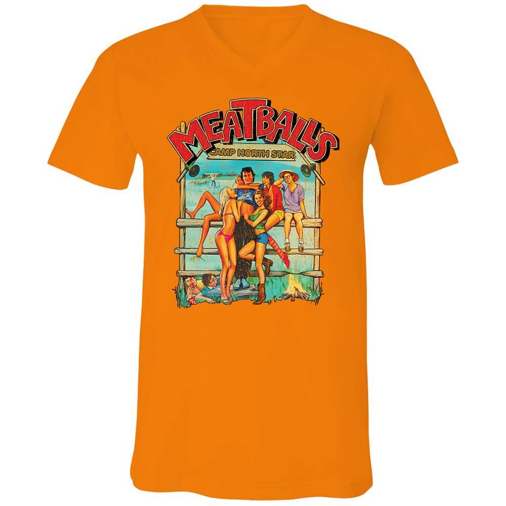 Unisex V-Neck T-Shirt - 9E9DV8KJ - Orange - 7