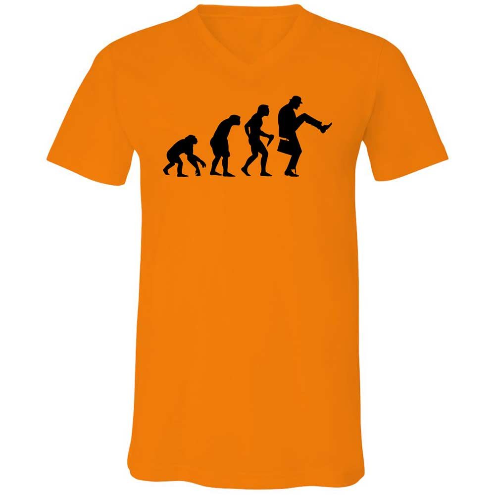 Unisex V-Neck T-Shirt - 7A2C82YS - Orange - 7