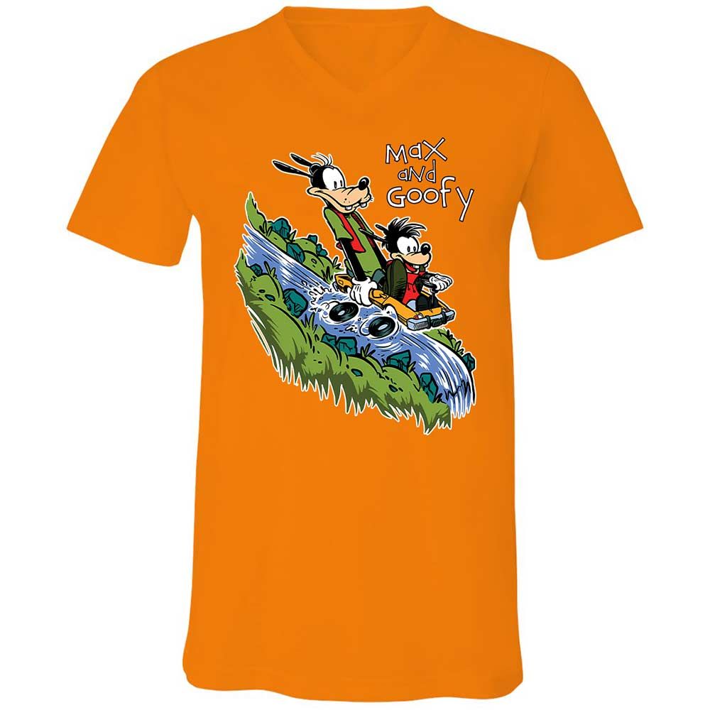 Unisex V-Neck T-Shirt - 6G9PMVRY - Orange - 7