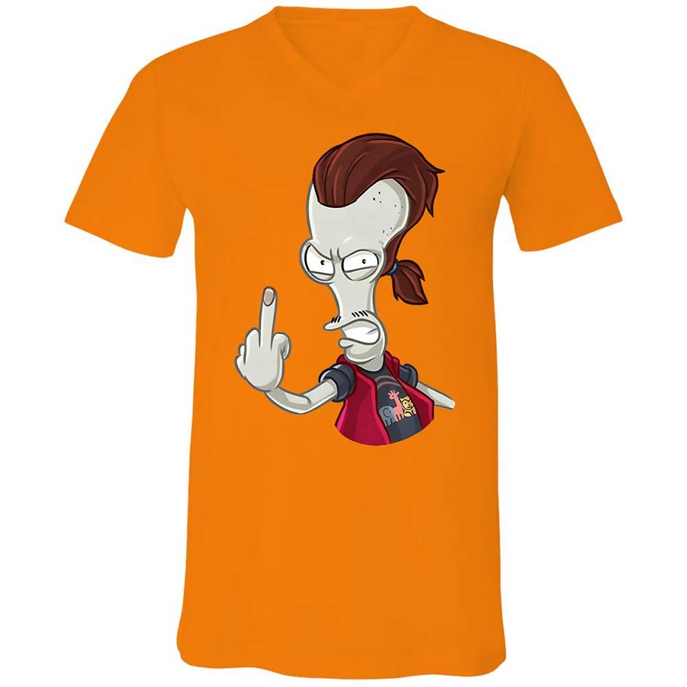 Unisex V-Neck T-Shirt - 9D53CTUE - Orange - 7