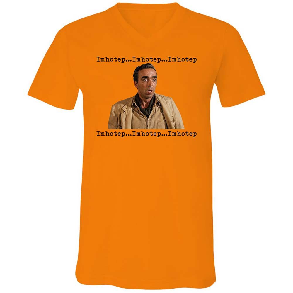 Unisex V-Neck T-Shirt - PE8VQVKY - Orange - 7