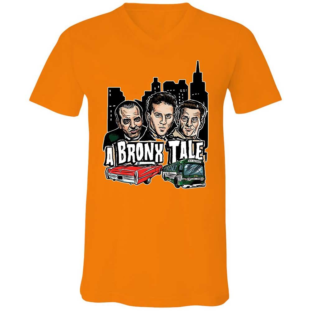 Unisex V-Neck T-Shirt - KCMA9YDB - Orange - 7