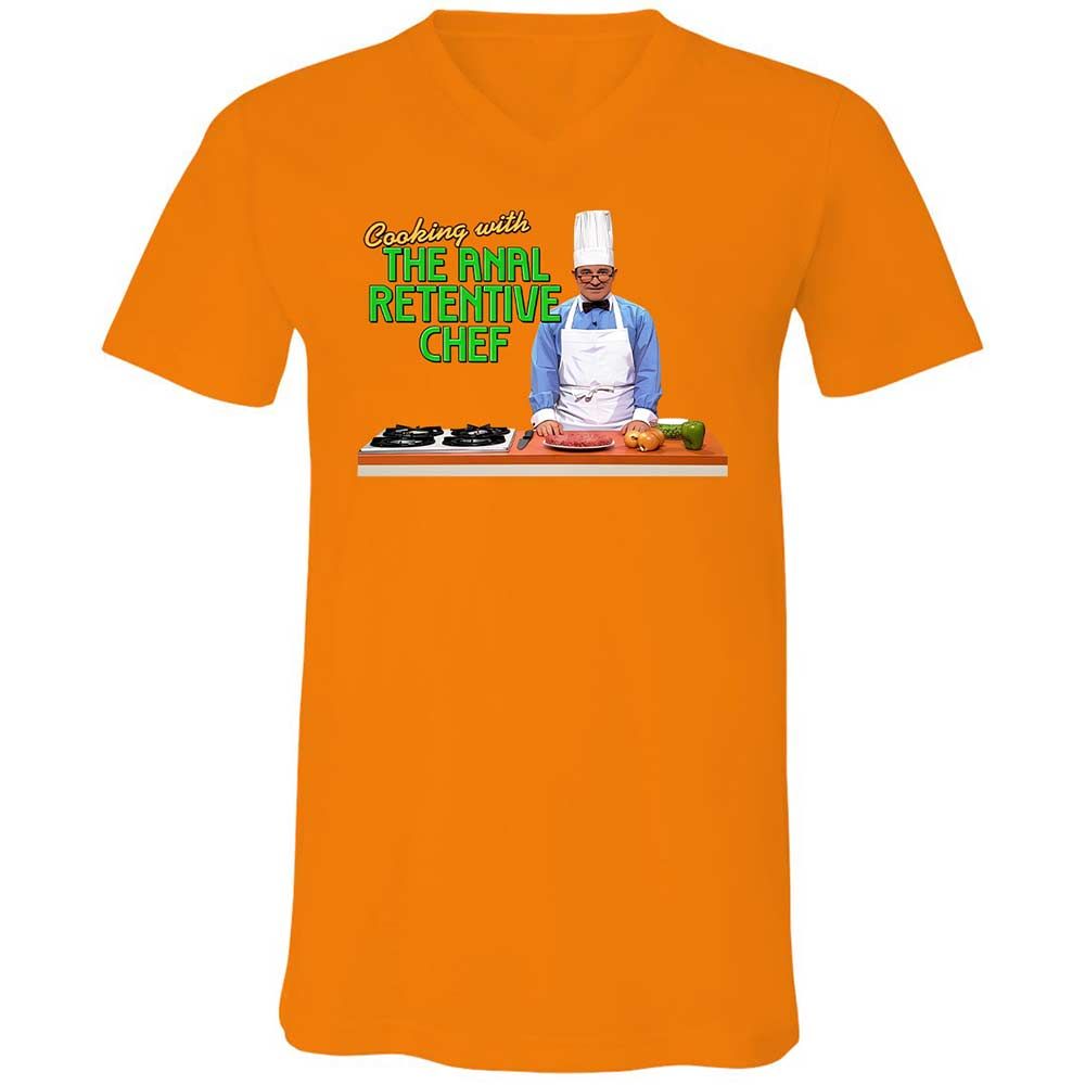 Unisex V-Neck T-Shirt - M6QQ6ZHC - Orange - 7