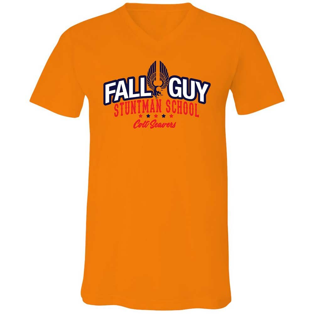 Unisex V-Neck T-Shirt - CXRM8NZJ - Orange - 7