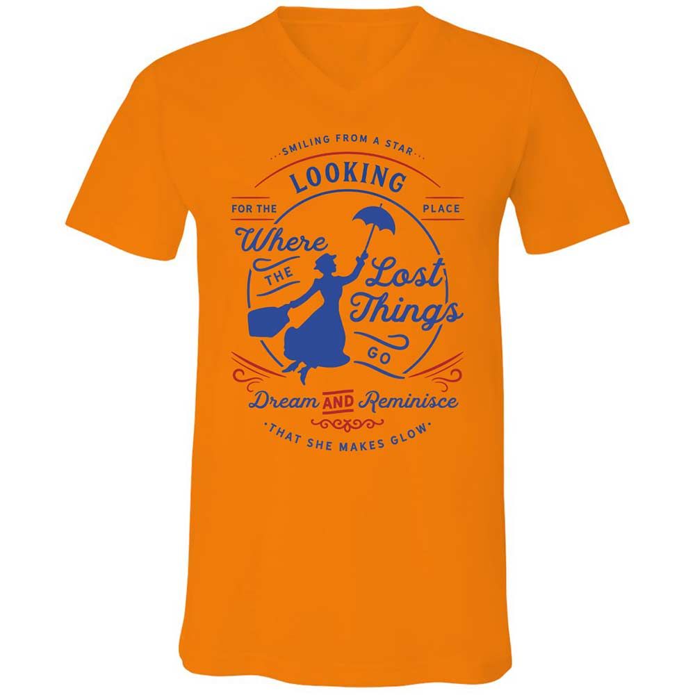 Unisex V-Neck T-Shirt - JJDKJW57 - Orange - 7