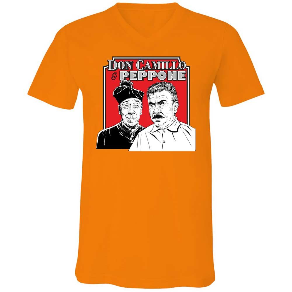 Unisex V-Neck T-Shirt - ELKB8KYS - Orange - 7