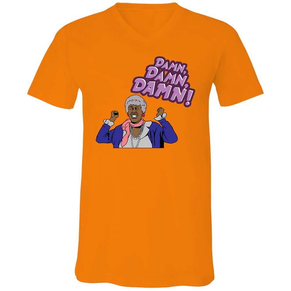 Unisex V-Neck T-Shirt - D8TELXKG - Orange - 7