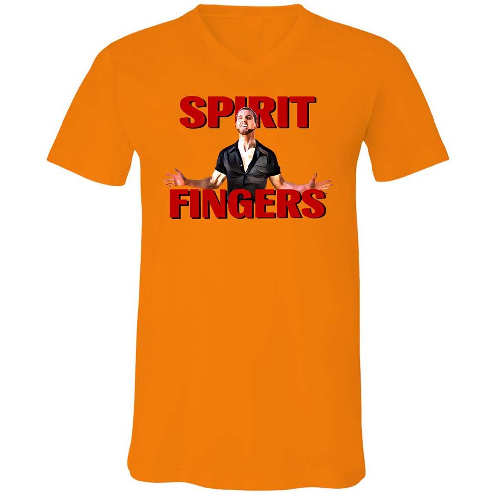 Unisex V-Neck T-Shirt - 4RKQZY3T - Orange - 7