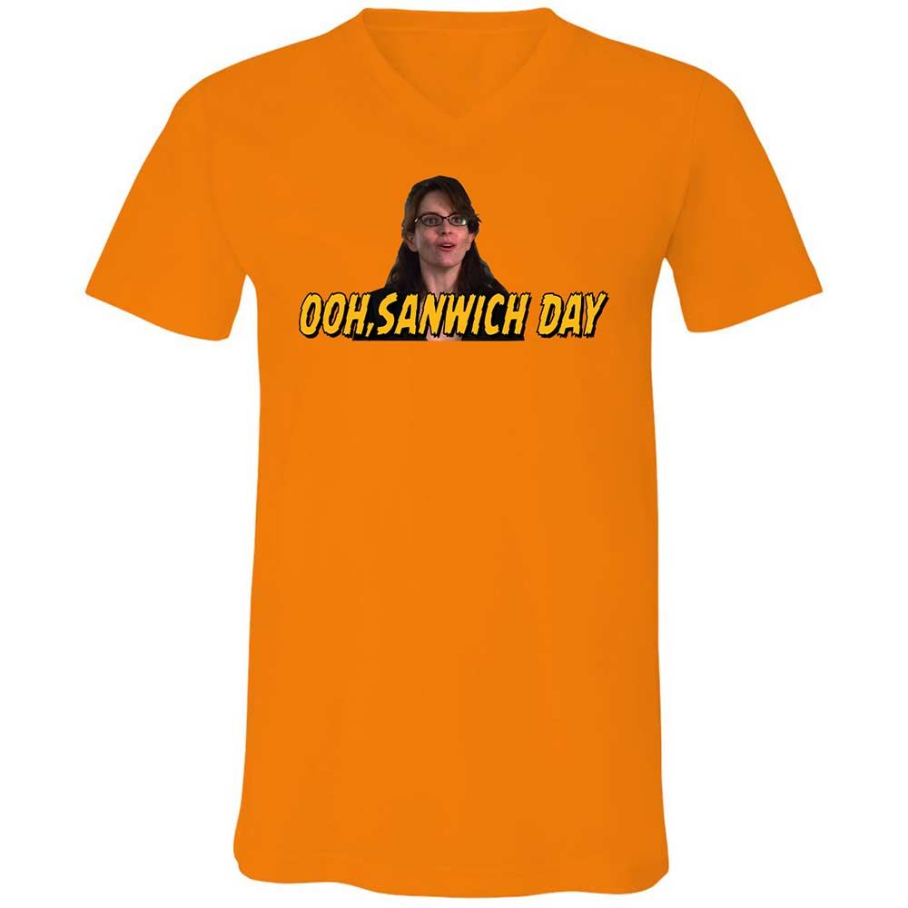 Unisex V-Neck T-Shirt - 48DX2SFB - Orange - 7